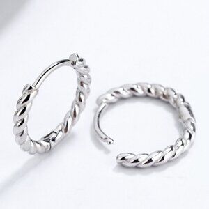 New! Madewell Silver Plated Puffy Huggie Hoop Earrings (2011) NWOT